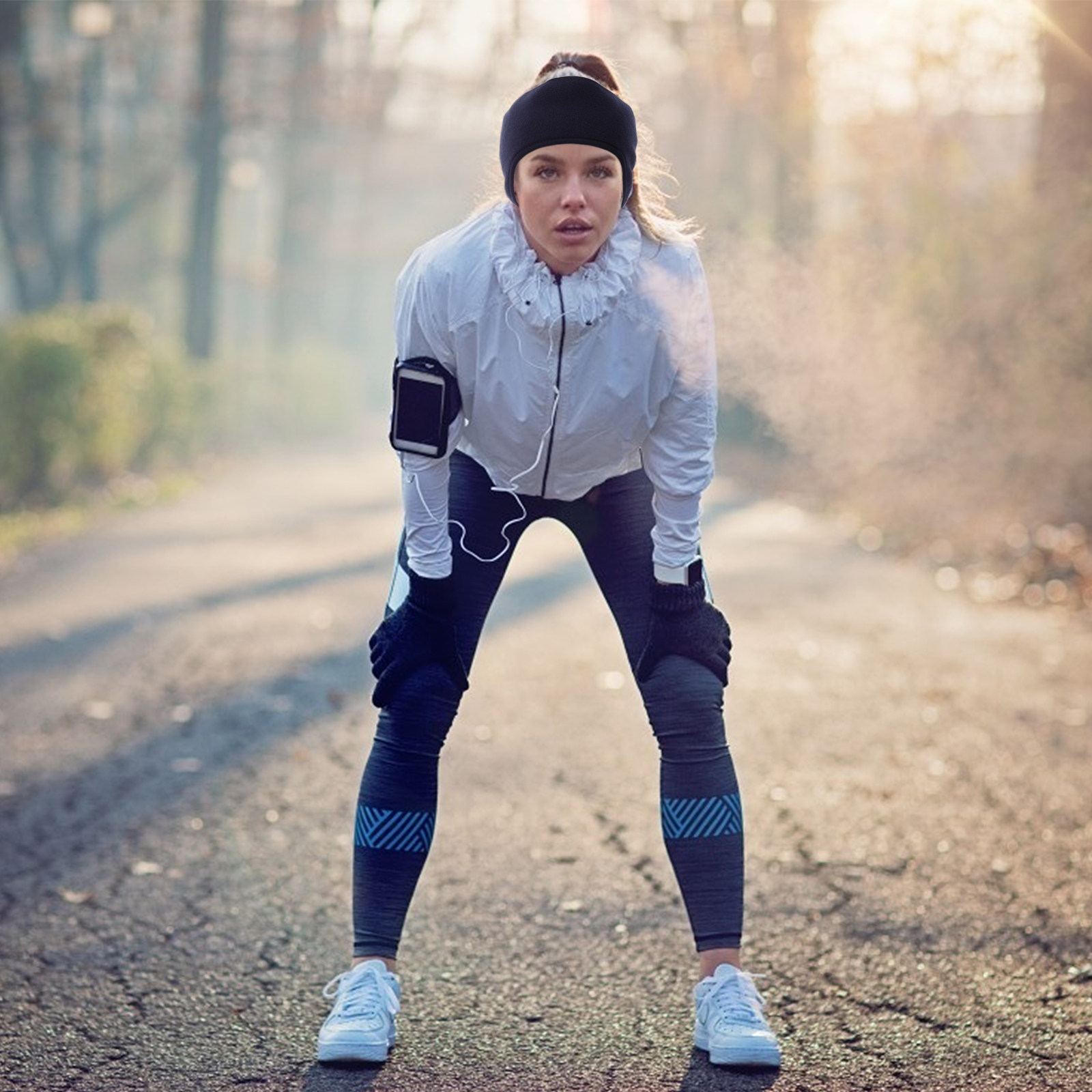 Fleece Ear Warmer Band - 2Pcs Lightweight Stretchable Polar Fleece Ear
