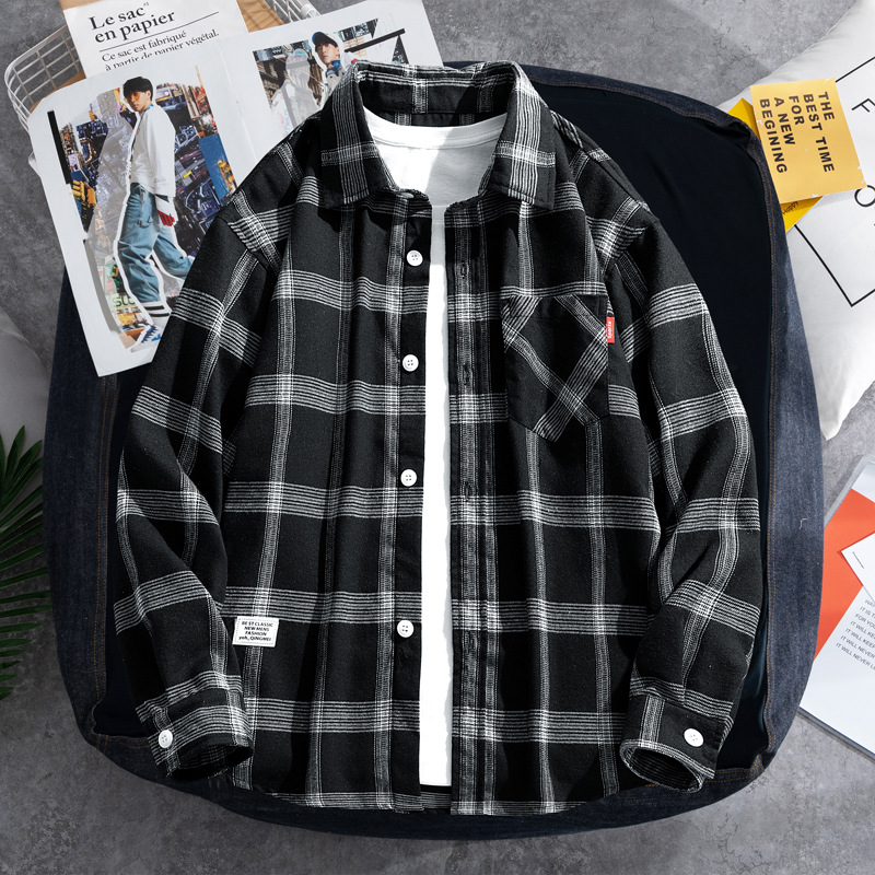 2025 Plaid shirt men's long-sl – Flannel Shirt Lined Bewertung und Preis