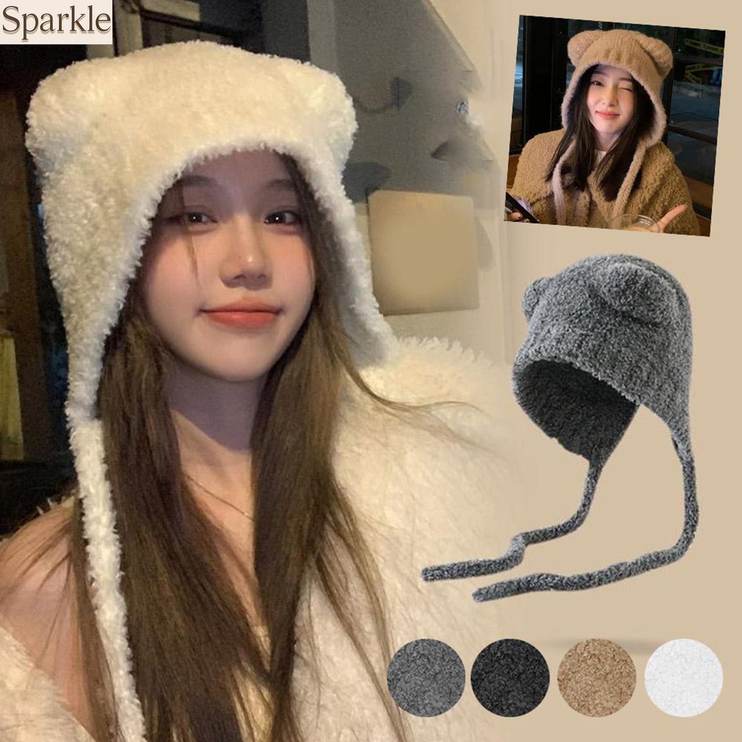 Winter Plush Bear Ear Wool Hat – Knit Beanie Hat Warm Bewertung und Preis