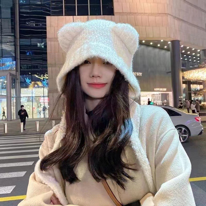 Winter Plush Bear Ear Wool Hat – Knit Beanie Hat Warm Bewertung und Preis