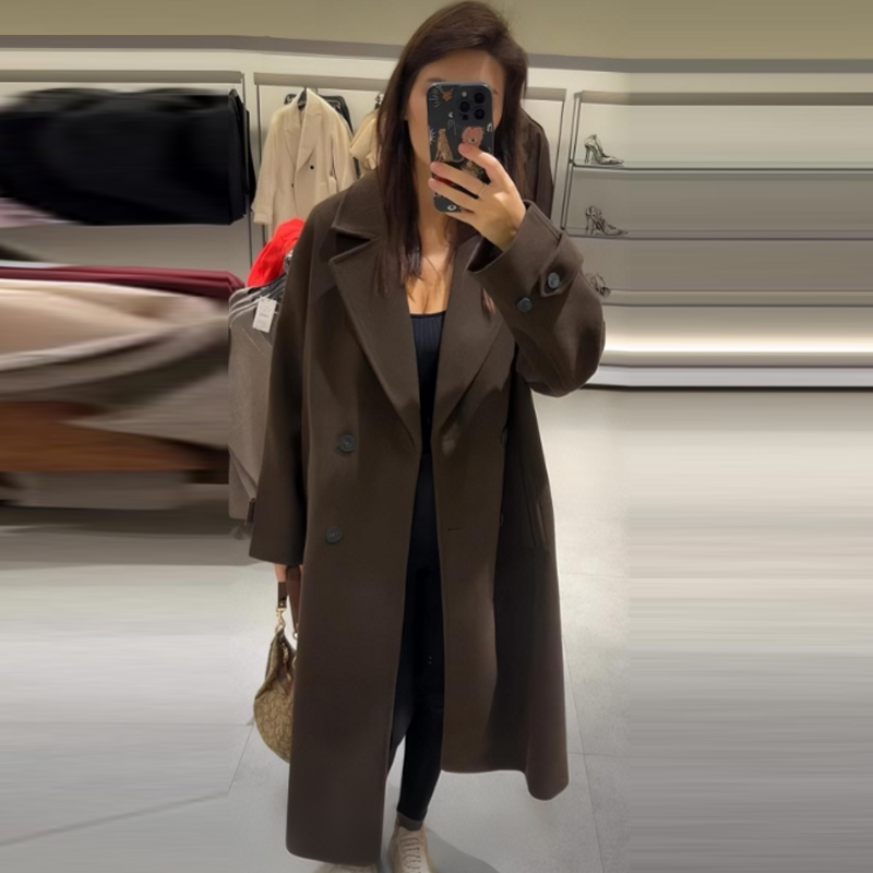 HXAO Women's Coat Brown Tweed  – Wool Coat Peacoat Bewertung und Preis