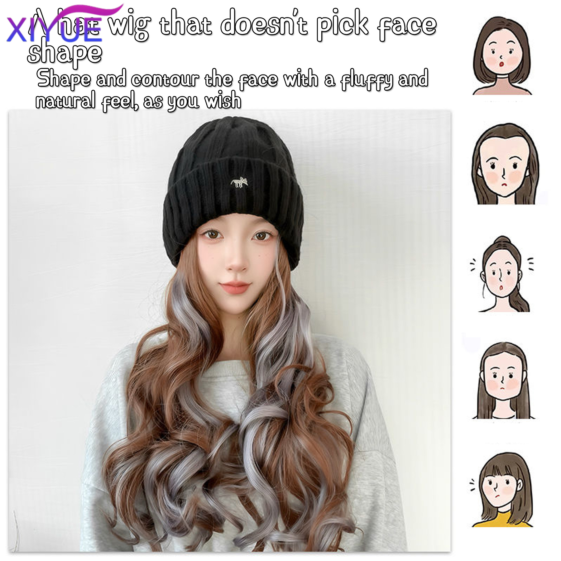 XY Synthetic Hat Wig Beanies H – Knit Beanie Hat Warm Bewertung und Preis