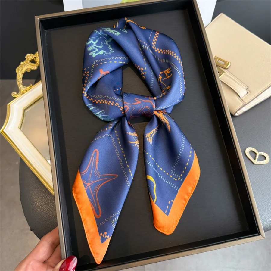 Blue Print Silk Square Scarf W – Shawl Wrap Winter Bewertung und Preis