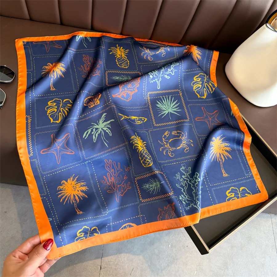 Blue Print Silk Square Scarf W – Shawl Wrap Winter Bewertung und Preis